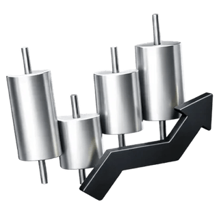 3D-icoon van een candlestick-handelsgrafiek op de over-ons-pagina van Fexandoryum